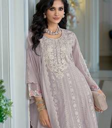 Adults-Women Woven Design Embroidered Anarkali Kurta with Trousers & Dupatta