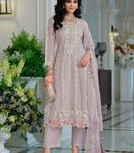 Adults-Women Woven Design Embroidered Anarkali Kurta with Trousers & Dupatta