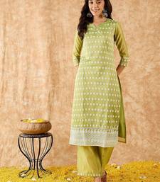 Ethnic Motifs Embroidered Straight Thread Work Kurta with Palazzos