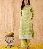 Ethnic Motifs Embroidered Straight Thread Work Kurta with Palazzos