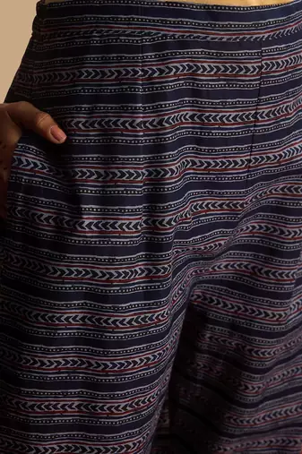 Ethnic Motifs Printed Pure Cotton Straight Kurta with Trousers & Dupatta