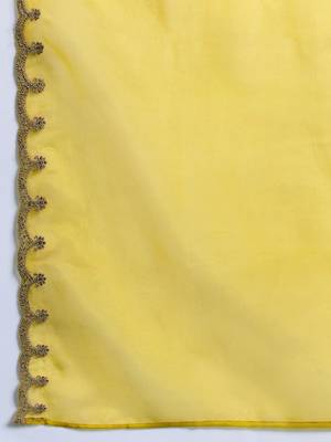 Ethnic Motifs Yoke Design Sequinned Kurta With Trousers & Dupatta 4