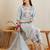 Round Neck Floral Embroidered Regular Thread Work Straight Kurta Set
