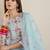 Round Neck Floral Embroidered Regular Thread Work Straight Kurta Set