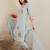 Round Neck Floral Embroidered Regular Thread Work Straight Kurta Set