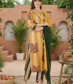 Women Printed Regular Pure Cotton Kurta with Trousers & With Dupatta