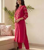 Women Ethnic Motifs Embroidered Regular Kurta with Trousers