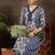 Floral Printed V-Neck Pure Cotton A-Line Kurta With Trousers