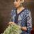 Floral Printed V-Neck Pure Cotton A-Line Kurta With Trousers