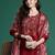 Floral Embroidered Thread Work Kurta with Trousers & With Dupatta
