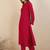 Mandarin Collar Thread Work Straight Kurta with Trousers
