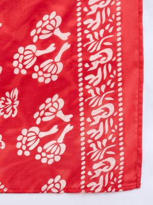 Floral Printed Straight Kurta With Trousers & Dupatta 5