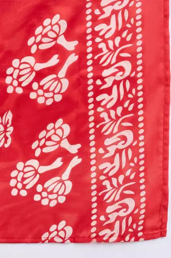 Floral Printed Straight Kurta With Trousers & Dupatta