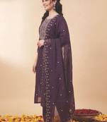 Women Ethnic Motifs Embroidered Regular Mirror Work Kurta with Trousers & With Dupatta