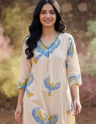Women Ethnic Motifs Printed Regular Pure Cotton Kurta with Trousers 2