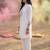 women paisley embroidered regular thread work  cotton kurta with trousers