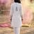 women paisley embroidered regular thread work  cotton kurta with trousers