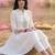 women paisley embroidered regular thread work  cotton kurta with trousers
