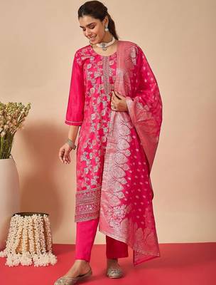 Women Ethnic Motifs Regular Kurta with Trousers & With Dupatta 1