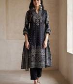 Women Ethnic Motifs Printed Regular Mirror Work Pure Cotton Kurta with Trousers & With Dupatta