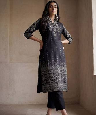 Women Ethnic Motifs Printed Regular Mirror Work Pure Cotton Kurta with Trousers & With Dupatta 5