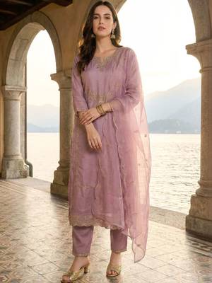 Women Ethnic Motifs Embroidered Regular Thread Work Kurta with Trousers & With Dupatta 2