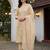 Women Floral Embroidered Regular Thread Work Pure Cotton Kurta with Trousers & With Dupatta
