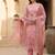 Women Floral Printed Regular Thread Work Linen Kurta with Trousers & With Dupatta