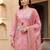 Women Floral Printed Regular Thread Work Linen Kurta with Trousers & With Dupatta