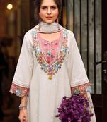 women floral embroidered regular thread work  cotton kurta with trousers & with dupatta