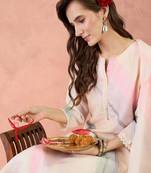 Women Floral Printed Regular Linen Kurta with Trousers & With Dupatta
