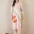 Women Floral Printed Regular Linen Kurta with Trousers & With Dupatta