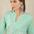women floral embroidered regular thread work  cotton kurta with trousers