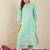 women floral embroidered regular thread work  cotton kurta with trousers