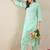 women floral embroidered regular thread work  cotton kurta with trousers