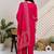 Paisley Printed Thread Work Pure Cotton Kurta With Trousers & Dupatta