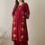 Women Floral Printed Regular Thread Work Kurta with Palazzos