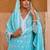 Floral Embroidered Thread Work Pure Cotton Straight Kurta With Trousers & Dupatta
