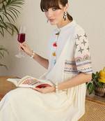 Women Ethnic Motifs Embroidered Sequinned Pure Cotton A-Line Kurta with Trousers