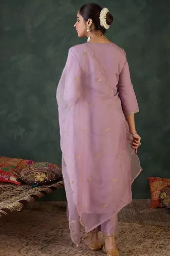 Women Ethnic Motifs Embroidered Kurta with Trousers & Dupatta