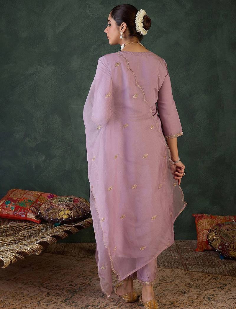 Women Ethnic Motifs Embroidered Kurta with Trousers & Dupatta