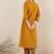 Women Geometric Printed Cotton Kurta with Trousers