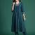Floral Embroidered Pleated Thread Work Pure Cotton Kurta with Trousers