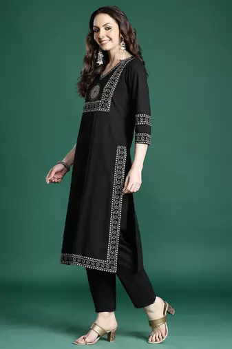 Ethnic Motifs Printed Pure Cotton Kurta with Trousers & Dupatta