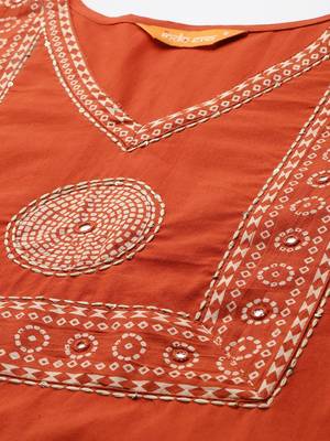 Ethnic Motifs Printed Pure Cotton Kurta with Trousers & Dupatta 2