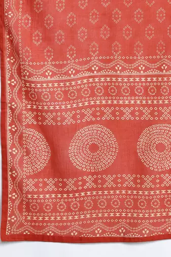 ethnic motifs printed  cotton kurta with trousers & dupatta