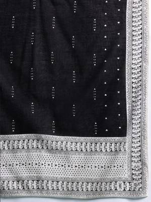 Ethnic Motifs Embroidered Thread Work Pure Cotton Kurta With Trousers & Dupatta 4