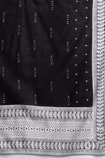 Ethnic Motifs Embroidered Thread Work Pure Cotton Kurta With Trousers & Dupatta