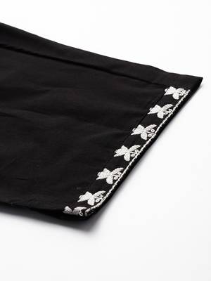 Ethnic Motifs Embroidered Thread Work Pure Cotton Kurta With Trousers & Dupatta 8