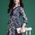Floral Printed Angrakha Mirror Work Pure Cotton Kurta with Trousers